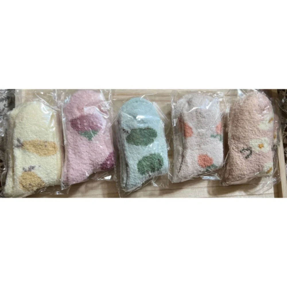 Fuzzy Fruit Socks Set of 5